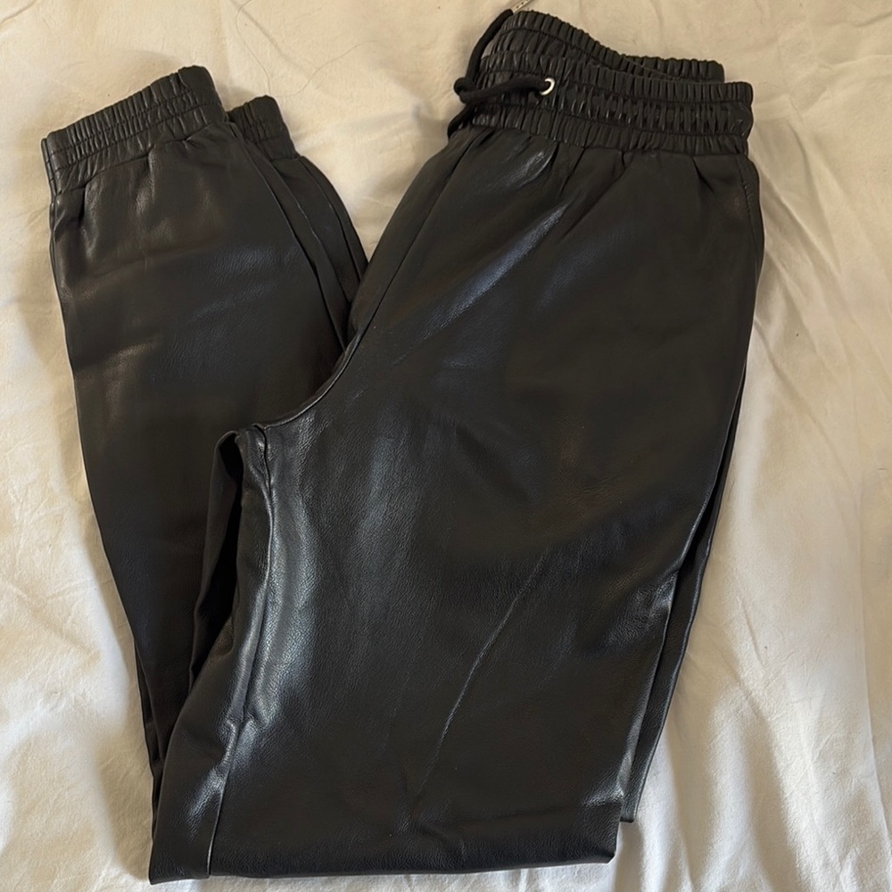 Sleek Black Faux Leather Pants